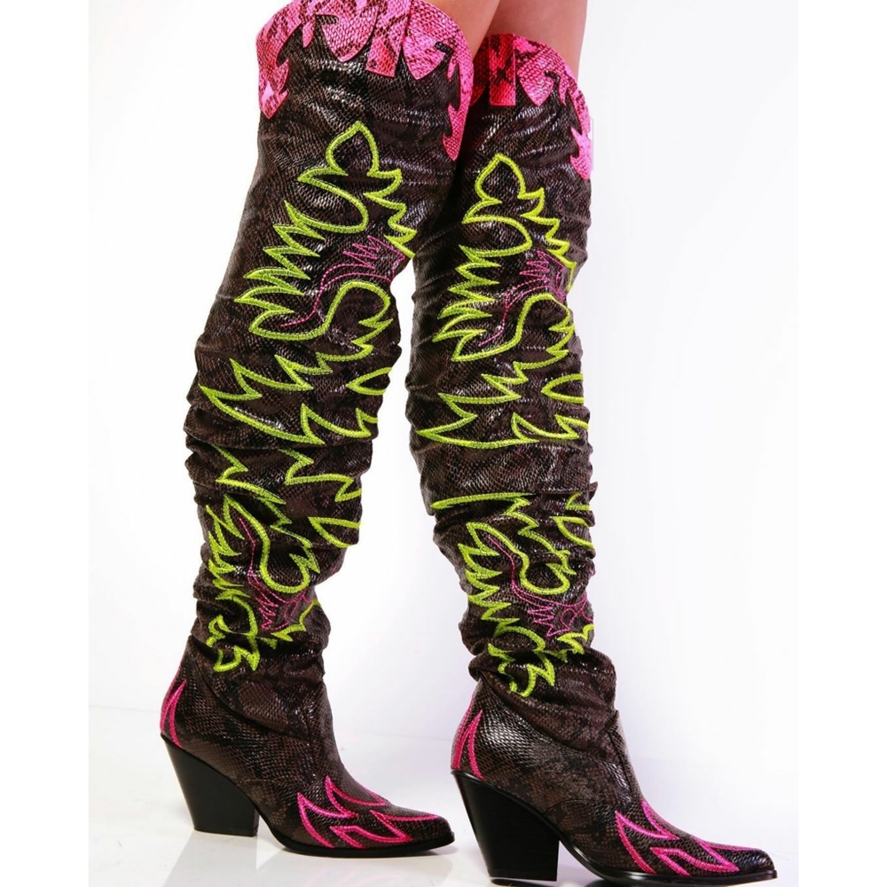 𝙇𝙖𝙨𝙩 𝙎𝙞𝙯 6🖤Rowdy Wester Over The Knee Boot - Picture 5 of 8